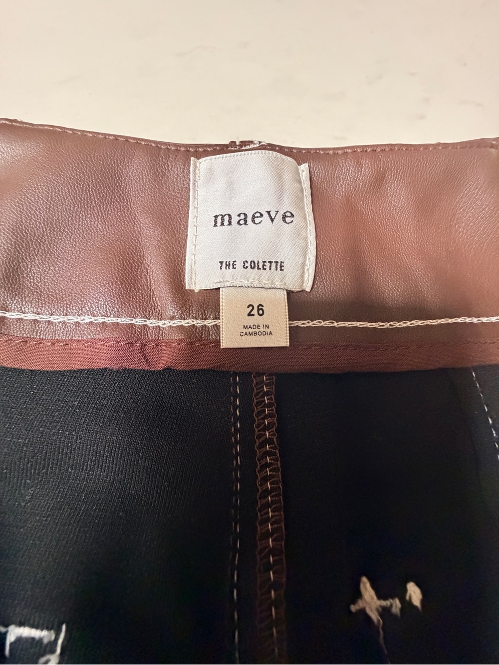 Maeve Cropped Faux-Leather Wide-Leg Pants in Dark Brown - Picture 11 of 13